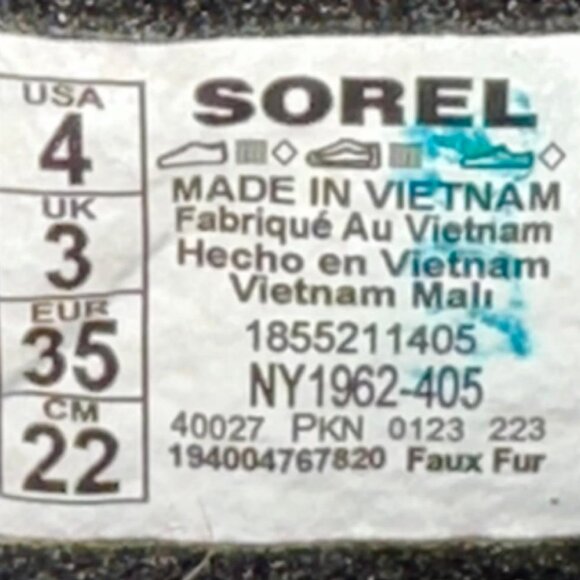 Sorel Kid’s Winter Boots Waterproof Dark Blue  Size 4 USA - Picture 6 of 6